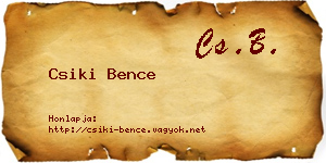 Csiki Bence névjegykártya